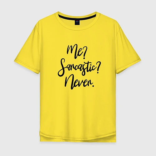 Мужская футболка оверсайз My Sarcastic Never / Желтый – фото 1