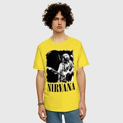 Футболка оверсайз мужская Black Nirvana, цвет: желтый — фото 2