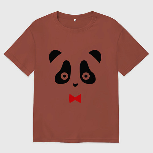 Мужская футболка оверсайз Панда (мужская) / Кирпичный – фото 1