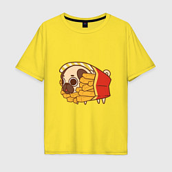 Футболка оверсайз мужская Мопс-картофель фри, цвет: желтый