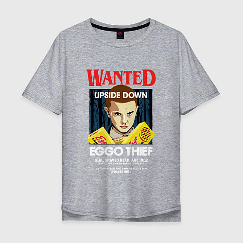 Мужская футболка оверсайз Wanted: Eggo Thief / 11 / Меланж – фото 1