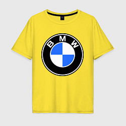 Футболка оверсайз мужская Logo BMW, цвет: желтый