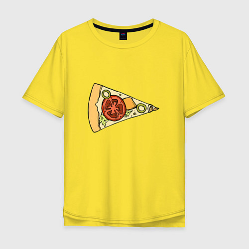 Мужская футболка оверсайз Твой кусочек пиццы / Желтый – фото 1