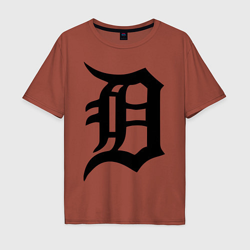Мужская футболка оверсайз Detroit Tigers / Кирпичный – фото 1