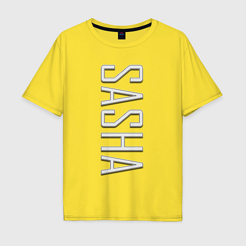 Мужская футболка оверсайз Sasha Font / Желтый – фото 1