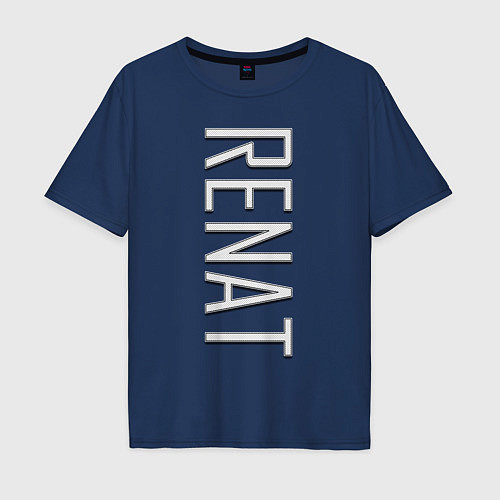 Мужская футболка оверсайз Renat Font / Тёмно-синий – фото 1