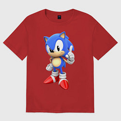 Футболка оверсайз мужская Classic Sonic, цвет: красный