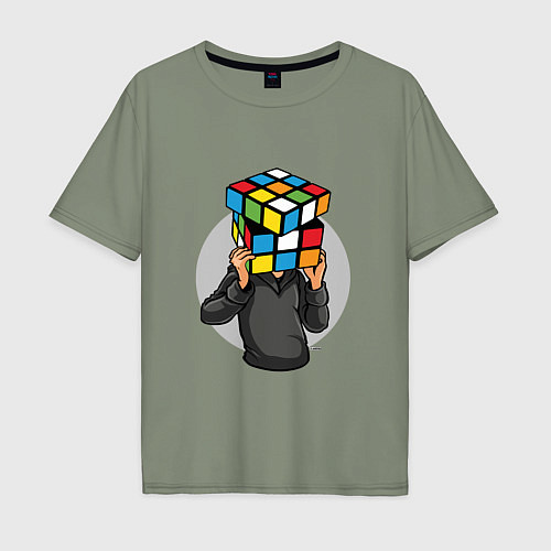 Мужская футболка оверсайз Головоломка Рубика / Авокадо – фото 1