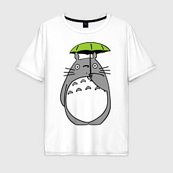 Мужская футболка оверсайз Totoro с зонтом