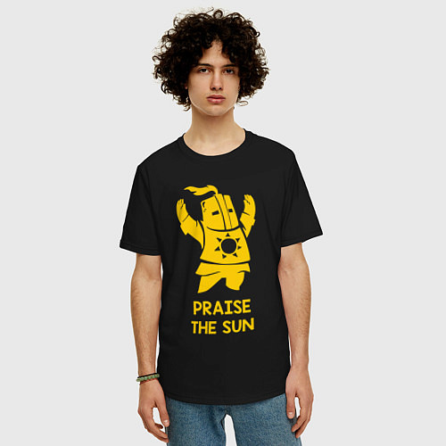 Мужская футболка оверсайз Praise the Sun / Черный – фото 3