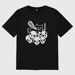 Футболка оверсайз мужская Cat Got Your Soul, цвет: черный