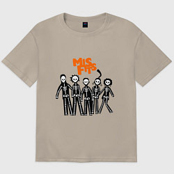 Футболка оверсайз мужская Misfits Skeletons, цвет: миндальный