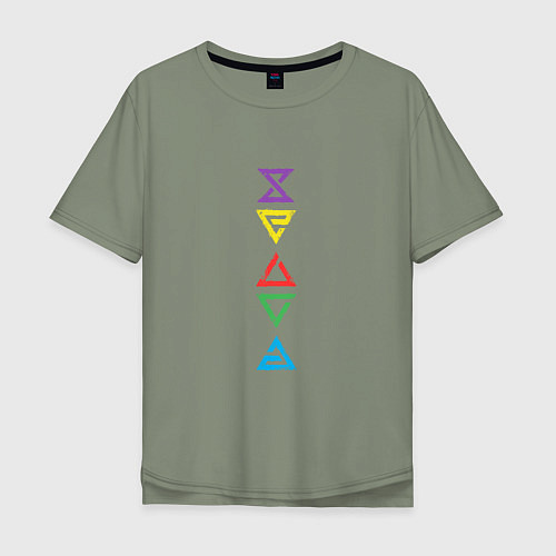 Мужская футболка оверсайз Знаки ведьмака Colors / Авокадо – фото 1
