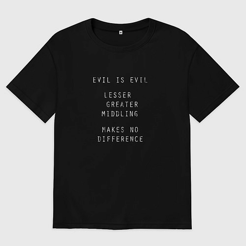 Мужская футболка оверсайз Ведьмак цитата v1 / Черный – фото 1