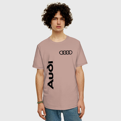 Мужская футболка оверсайз Audi Style / Пыльно-розовый – фото 3