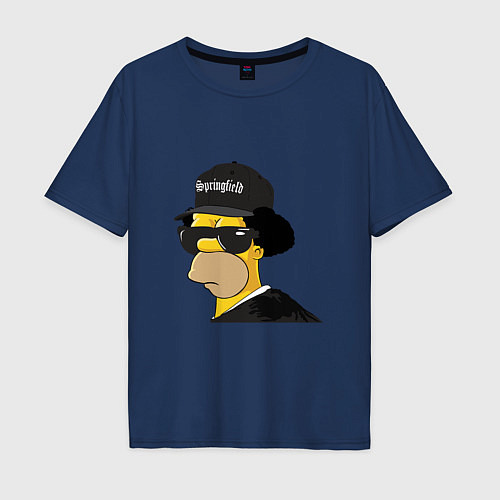 Мужская футболка оверсайз Springfield / Тёмно-синий – фото 1