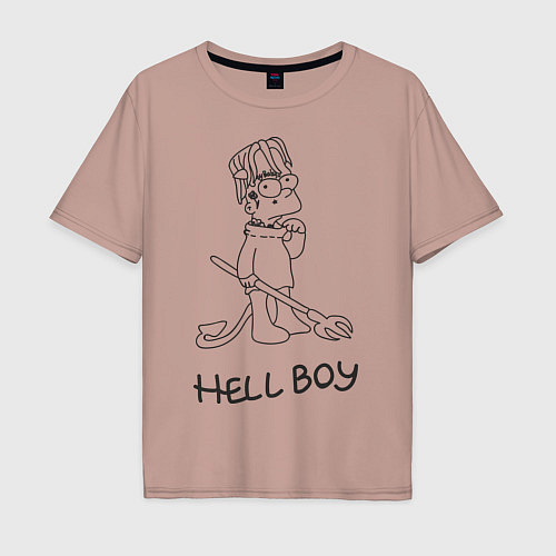 Мужская футболка оверсайз Bart: Hell Boy / Пыльно-розовый – фото 1