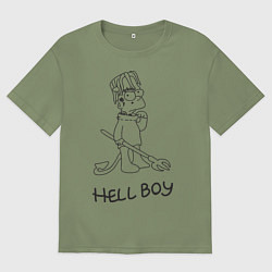 Мужская футболка оверсайз Bart: Hell Boy