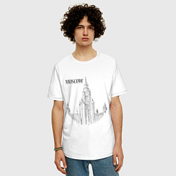 Футболка оверсайз мужская Moscow MSU, цвет: белый — фото 2