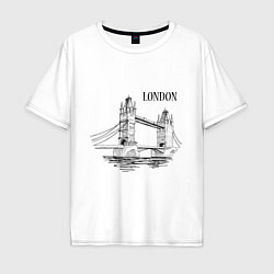 Футболка оверсайз мужская LONDON (эскиз), цвет: белый