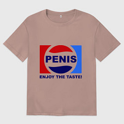 Мужская футболка оверсайз Penis. Enjoy the taste