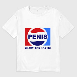 Мужская футболка оверсайз Penis. Enjoy the taste