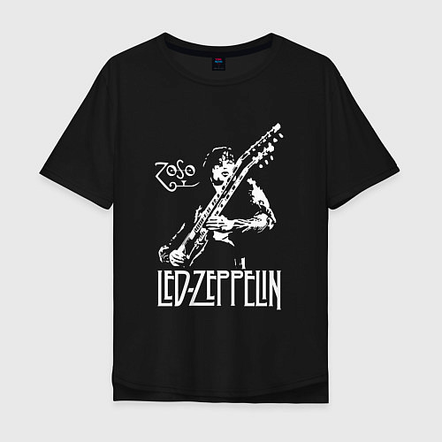 Мужская футболка оверсайз Led Zeppelin / Черный – фото 1