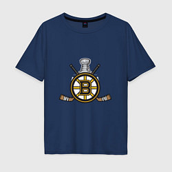 Футболка оверсайз мужская Boston Bruins Hockey, цвет: тёмно-синий