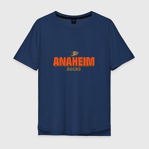 Мужская футболка оверсайз Anaheim Ducks / Тёмно-синий – фото 1