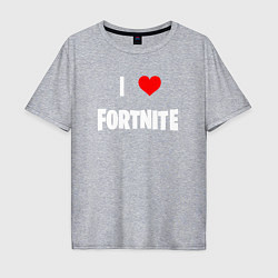 Футболка оверсайз мужская I love Fortnite, цвет: меланж