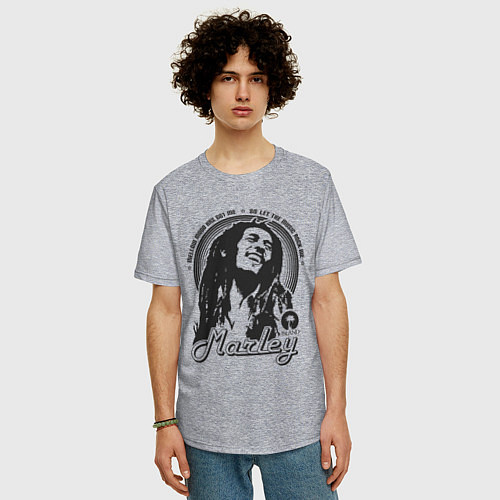 Мужская футболка оверсайз Bob Marley: Island / Меланж – фото 3