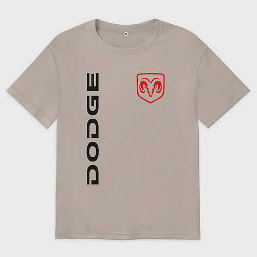 Мужская футболка оверсайз Dodge Style / Миндальный – фото 1