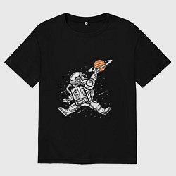 Футболка оверсайз мужская Космонавт Джордан, цвет: черный