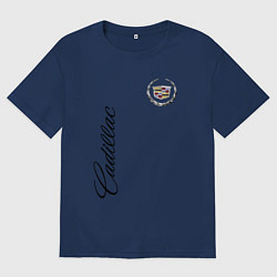 Футболка оверсайз мужская Cadillac, цвет: тёмно-синий