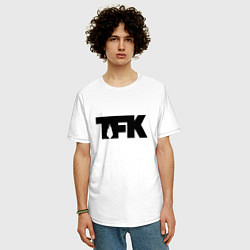 Футболка оверсайз мужская TFK: Black Logo, цвет: белый — фото 2