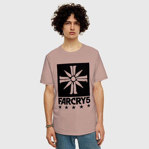 Мужская футболка оверсайз Eden's Gate: Far Cry 5 / Пыльно-розовый – фото 3