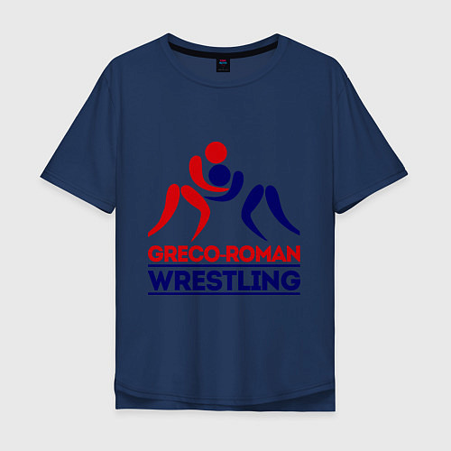 Мужская футболка оверсайз Greco-roman wrestling / Тёмно-синий – фото 1