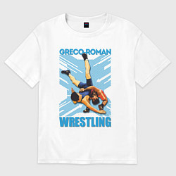 Футболка оверсайз мужская Greco-roman wrestling, цвет: белый