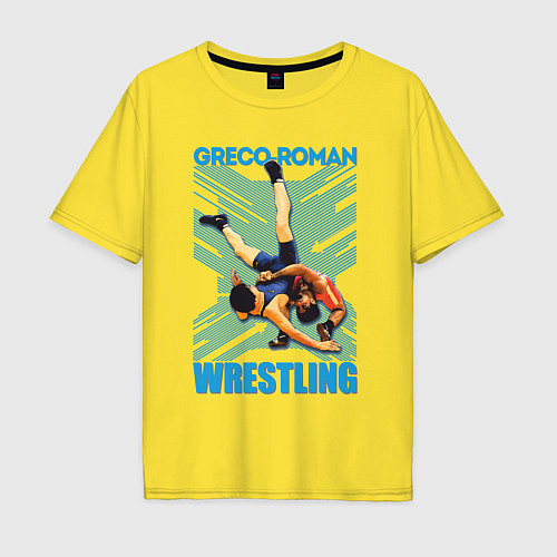Мужская футболка оверсайз Greco-roman wrestling / Желтый – фото 1