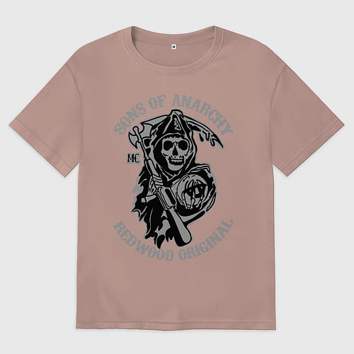 Мужская футболка оверсайз Sons of Anarchy: Redwood Original / Пыльно-розовый – фото 1