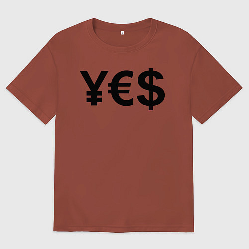 Мужская футболка оверсайз YE$ / Кирпичный – фото 1