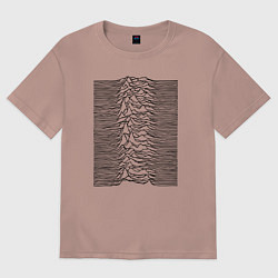 Футболка оверсайз мужская Unknown Pleasures, цвет: пыльно-розовый
