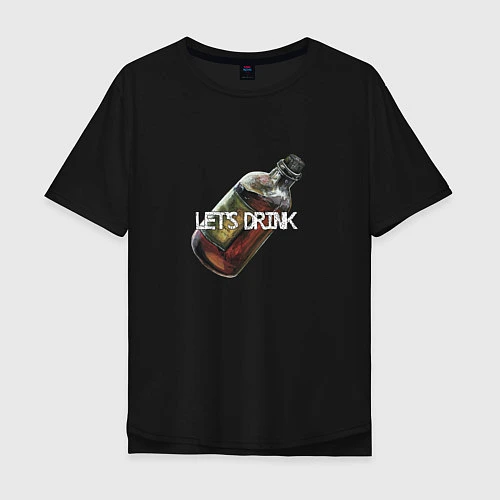 Мужская футболка оверсайз Bloodborne: Lets Drink / Черный – фото 1