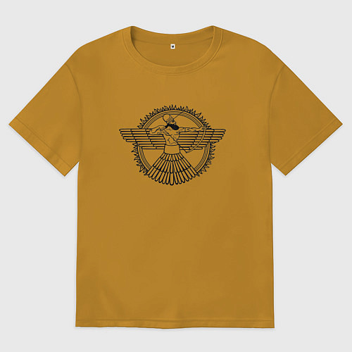 Мужская футболка оверсайз Assyrian archer / Горчичный – фото 1