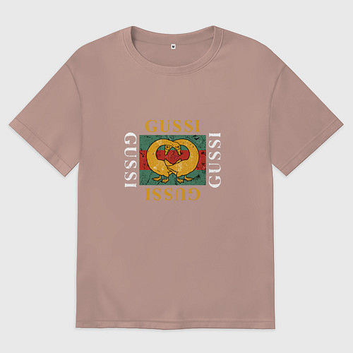 Мужская футболка оверсайз GUSSI Love / Пыльно-розовый – фото 1