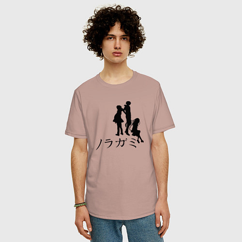 Мужская футболка оверсайз Бездомный бог / Пыльно-розовый – фото 3