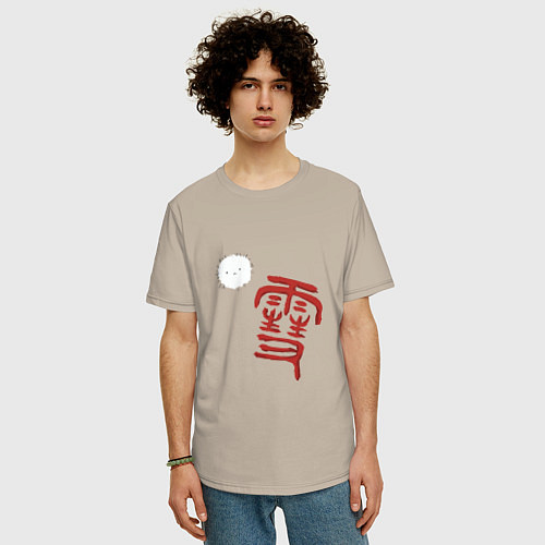 Мужская футболка оверсайз Бездомный бог / Миндальный – фото 3