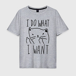 Футболка оверсайз мужская I Do What I Want, цвет: меланж