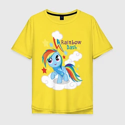 Футболка оверсайз мужская Rainbow Dash, цвет: желтый