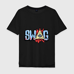 Футболка оверсайз мужская SWAG Eye, цвет: черный